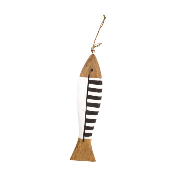 Hanger vis 40x9x3cm zwart wit hout