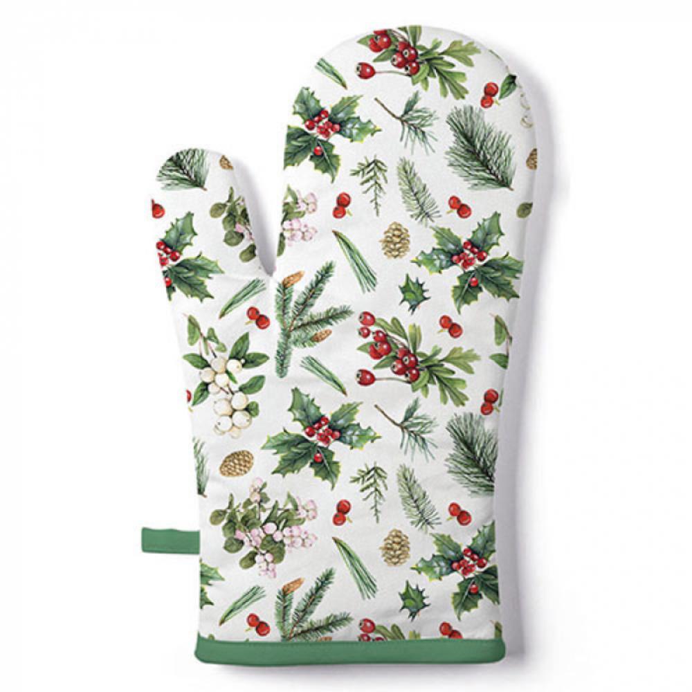 Ambiente Ovenwant Winter Greenery 18x30cm Katoen Wit