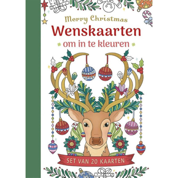 Deltas Wenskaarten om te kleuren kerst