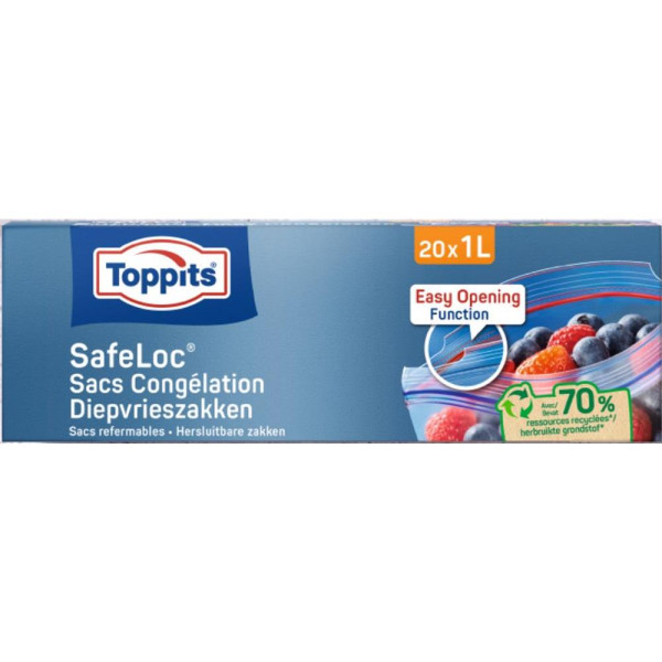 Toppits Diepvrieszak Safeloc 1ltr 20 st