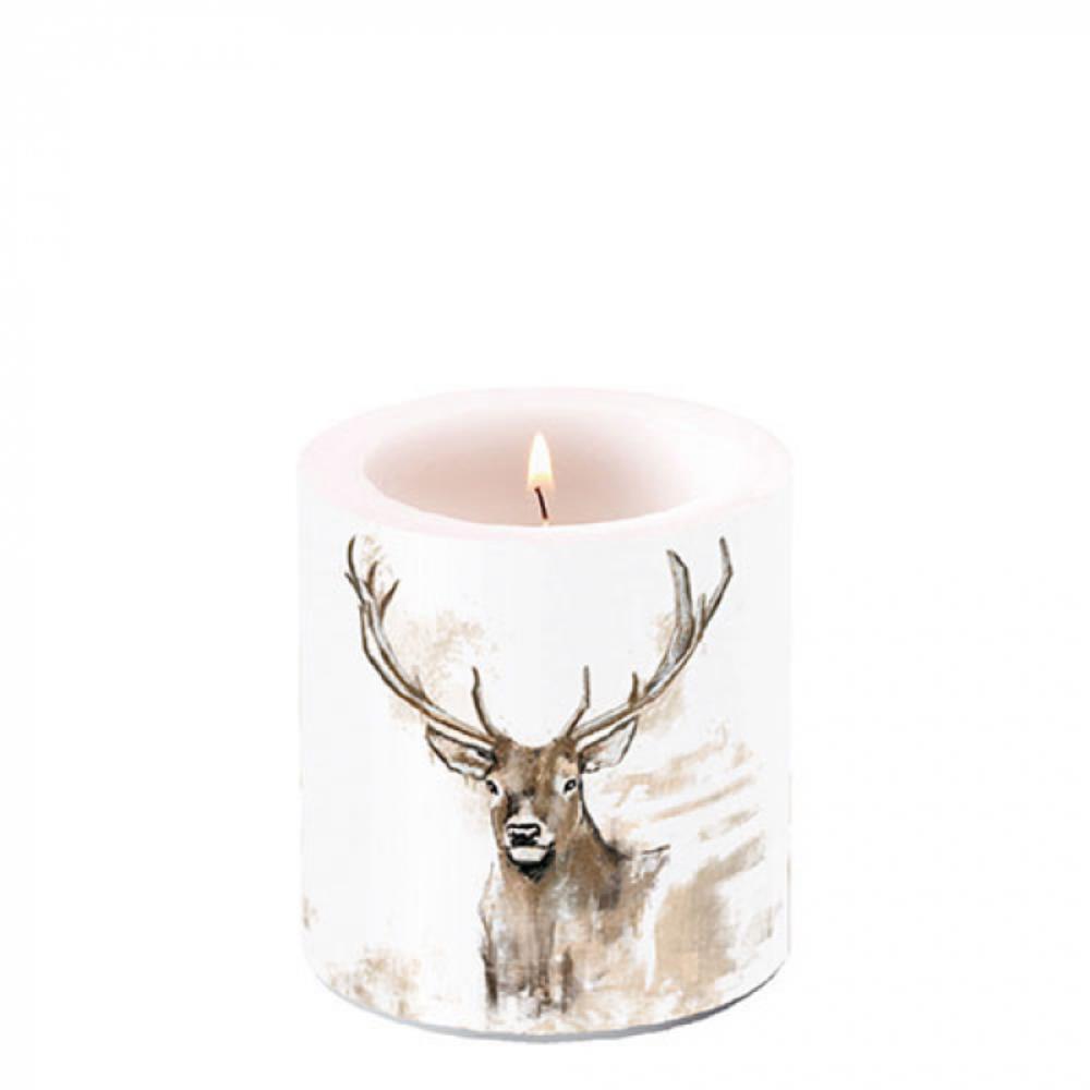 Ambiente Kaars Klein Antlers Dia7,5x9cm Paraffine 35 Branduren