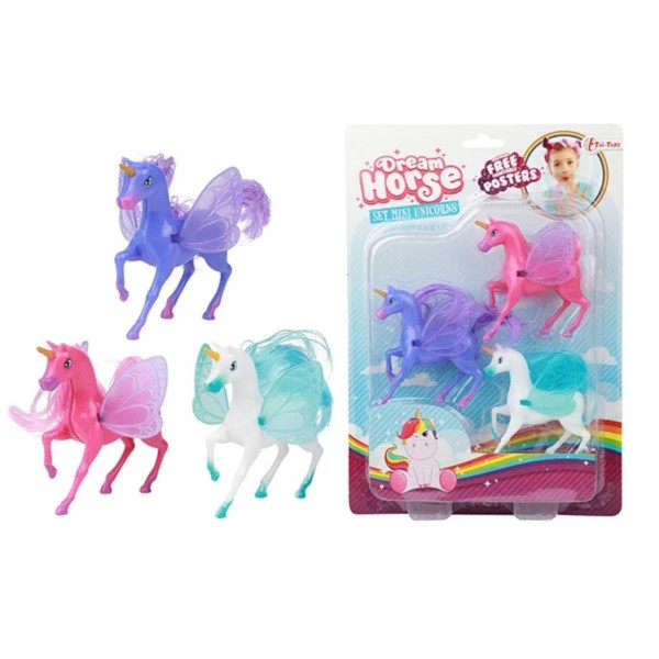 Toi Toys Mini eenhoorns 3 stuks op kaart