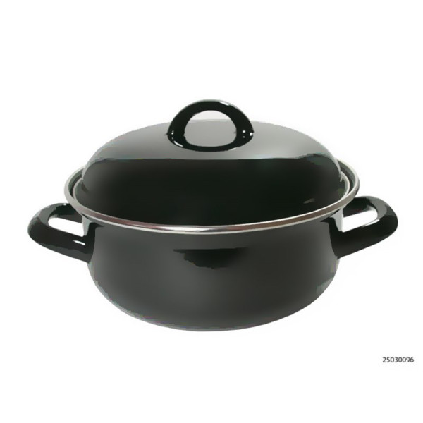 Braadpan emaille zwart 28cm 6,5 L