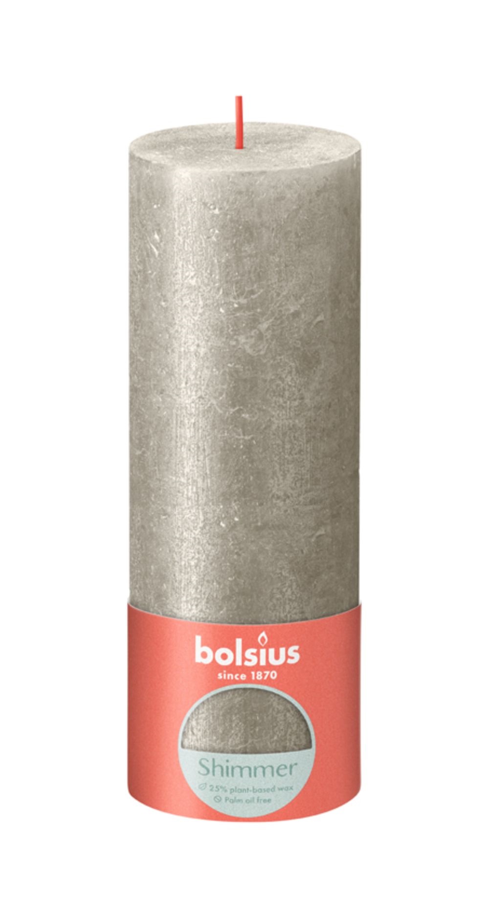 Bolsius Rustiek Stompkaars 190/68 Shimmer Champagne