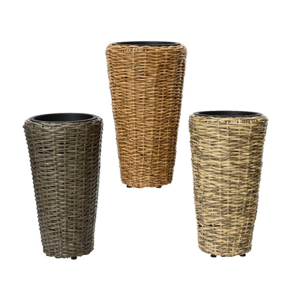 Bloempot Rotan h50cm 3 assorti