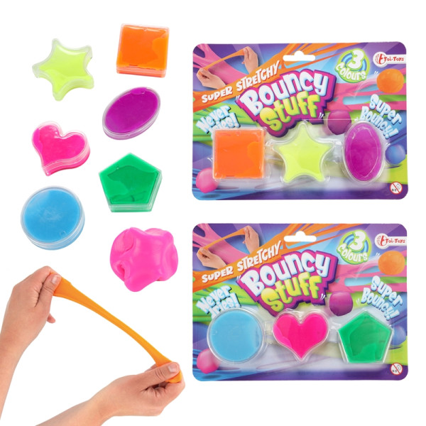 Toi Toys Bouncing putty 3 stuks op kaart