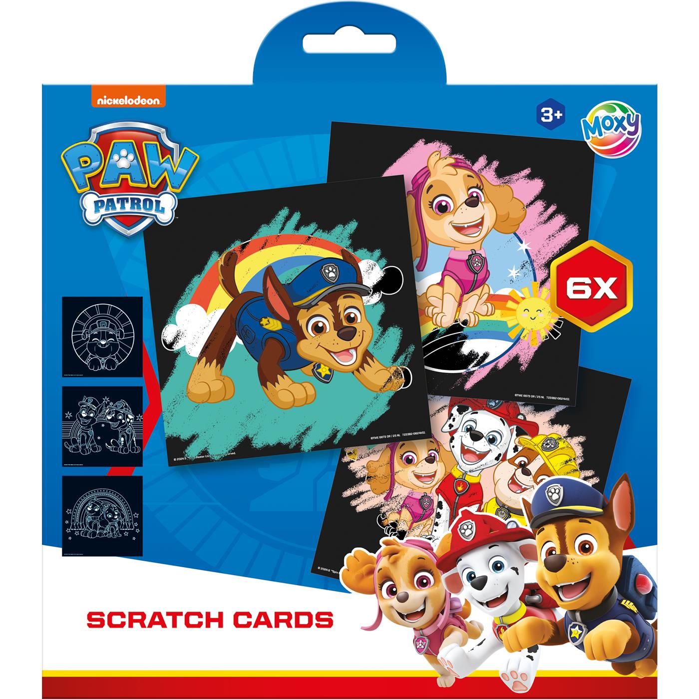 Moxy Paw Patrol 6 Scratch Cards 19,5x19,5cm + Scratch Pen