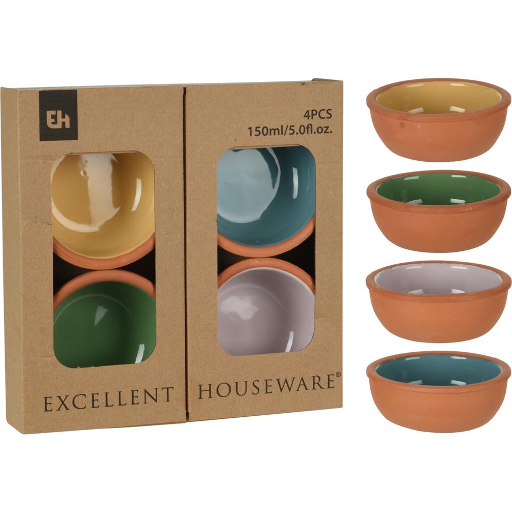 Excellent Houseware Tapasschaal Terracotta 150ml 4 Delig