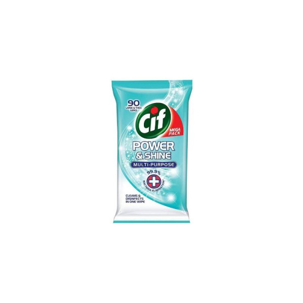 Cif Cleaning Wipes 90st Power & Shine