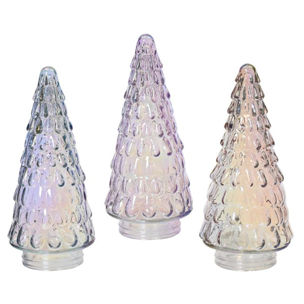 Beeld Kerstboom glas iriserend 23cm