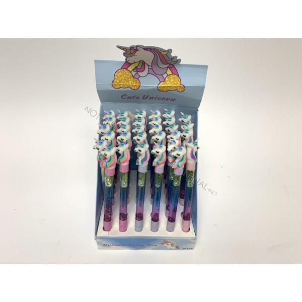 Unicorn balpen met glitters 15cm