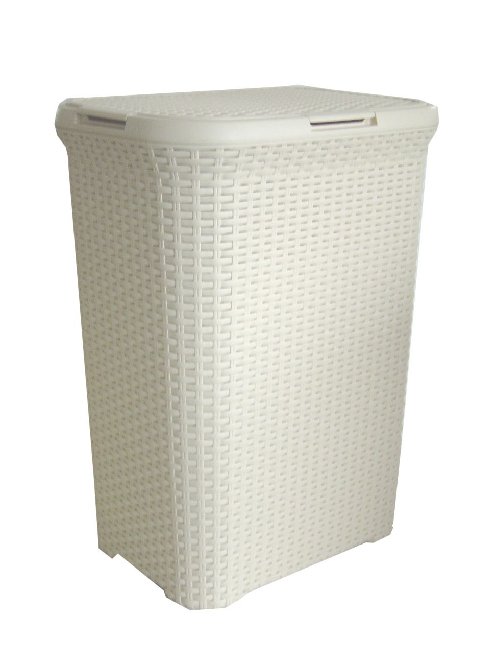 Curver Style Wasbox Met Deksel Rotanstyle 60 Liter Ivoor 45x34x62 Cm