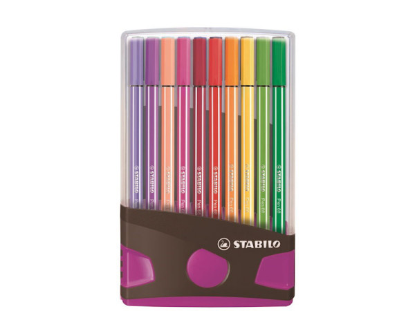 Stabilo viltstift pen 68 antraciet/roze