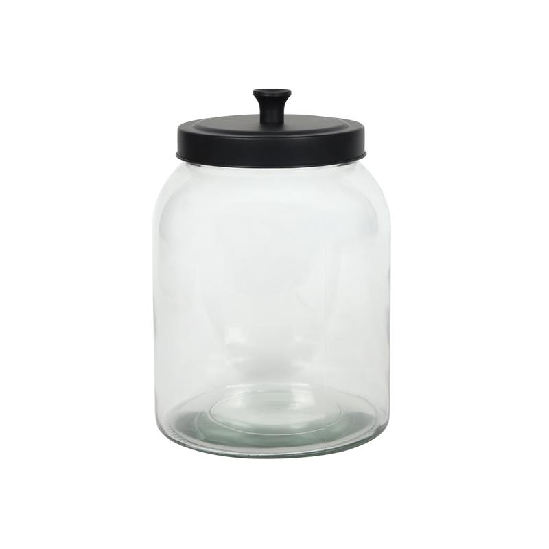 Voorraadpot Glas Metalen Deksel Zwart 1,6ltr