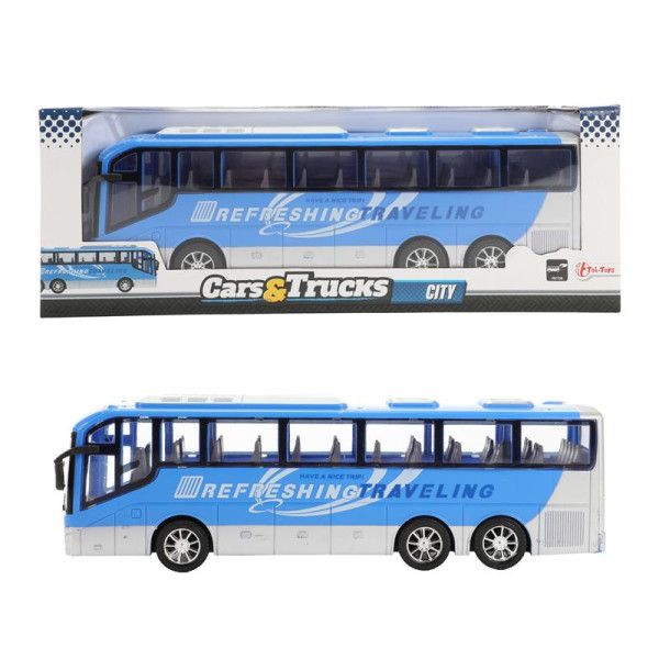 Toi Toys Cars&Trucks Blauwe reisbus 32cm