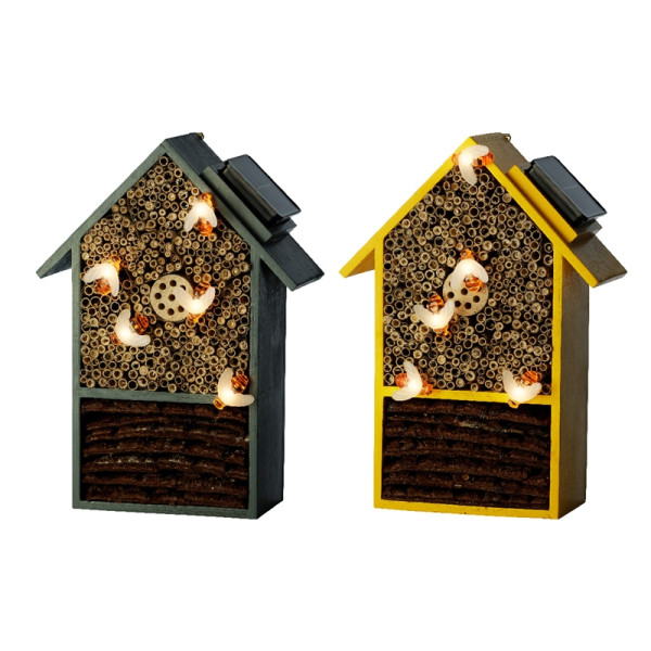 Solar insectenhuis hout LED Warm wit