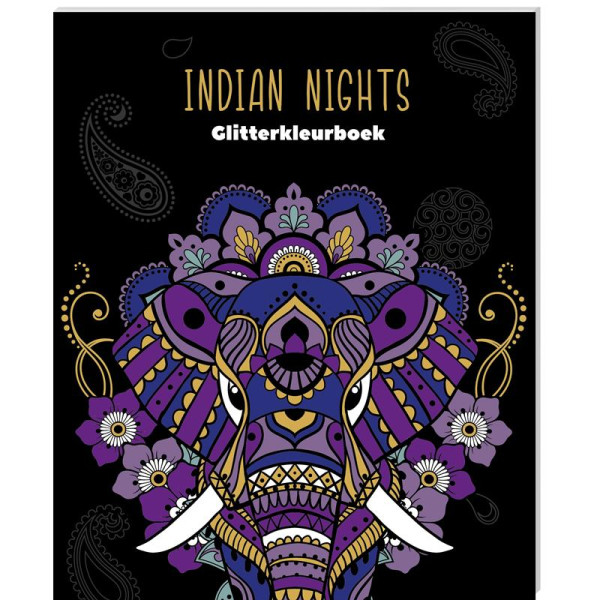 Glitterkleurboek Black - Indian Nights