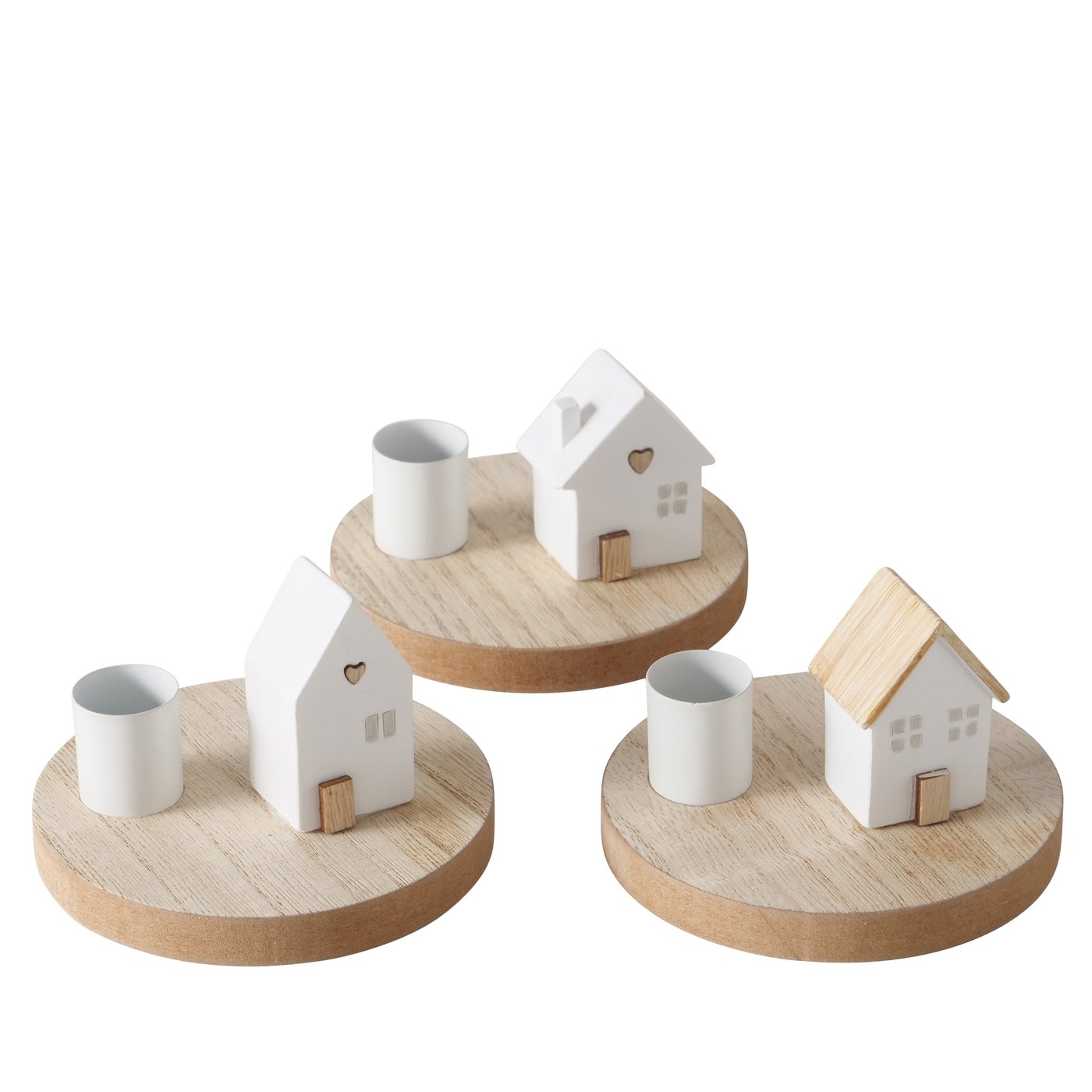 Boltze Home Kandelaar Huis Domicil H6,5cm Polyresin En Hout