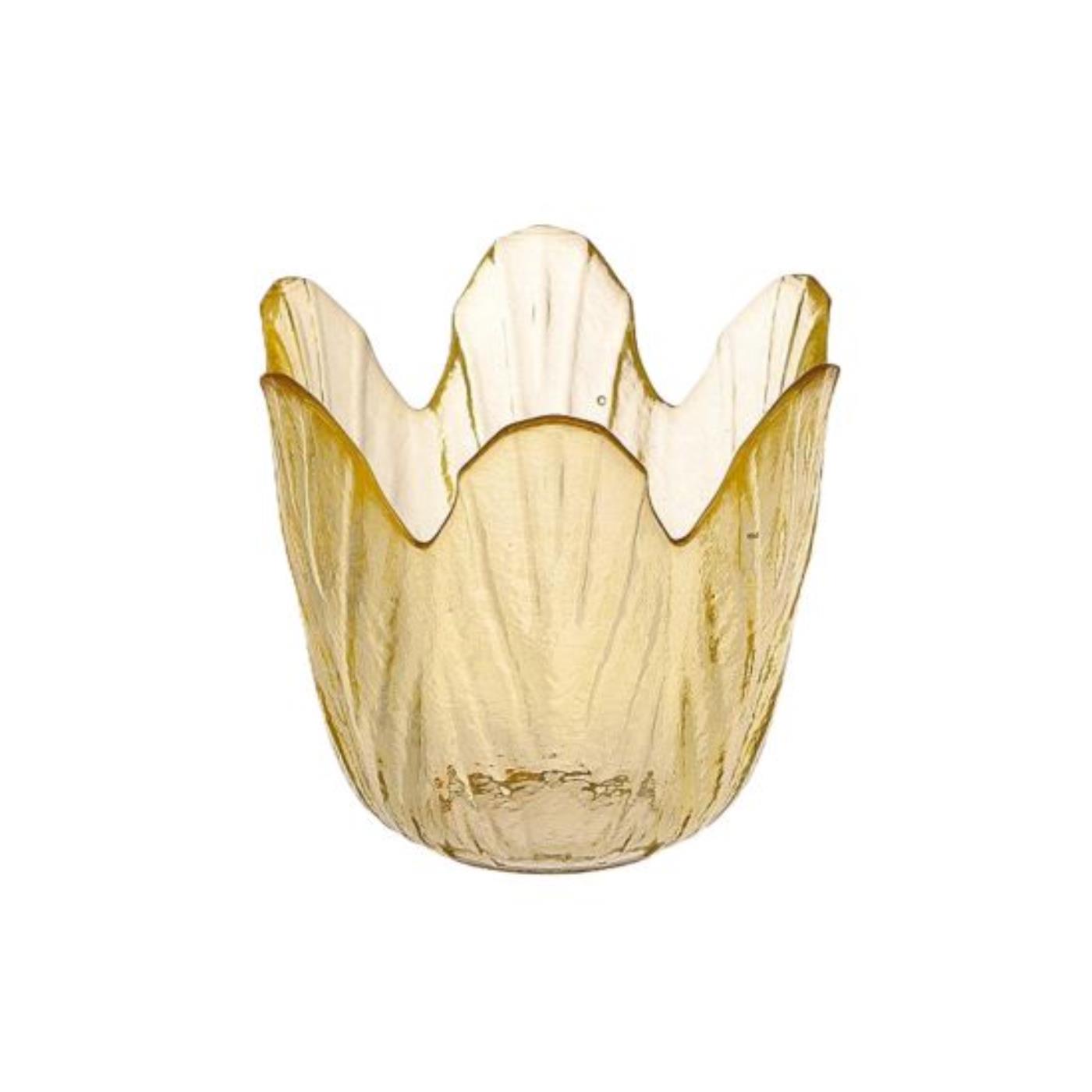 HBX natrural living Waxinelichthouder Tulp Geel Ø8xH8cm