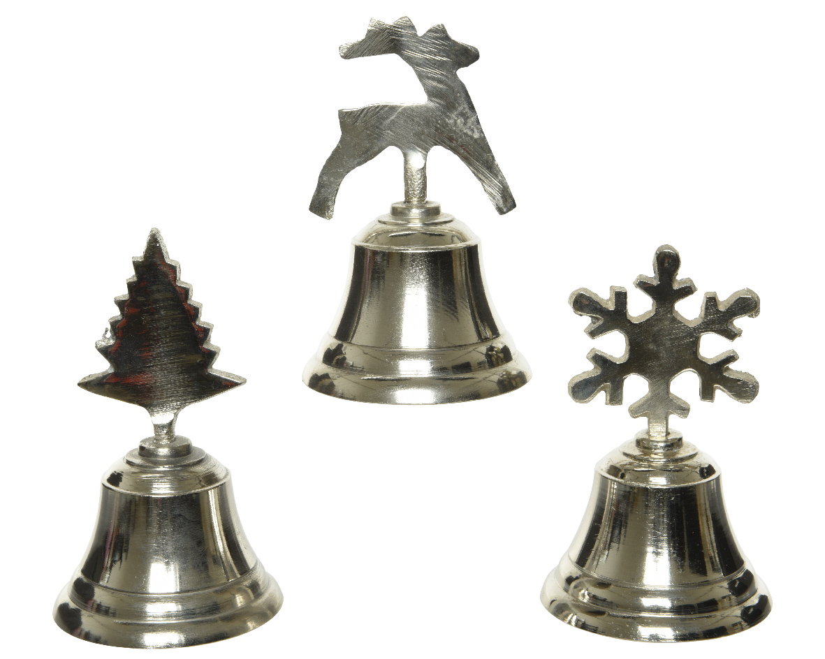 Decoris Klok Aluminium Nickel Polish 3ass Snowflake Tree Reindeer