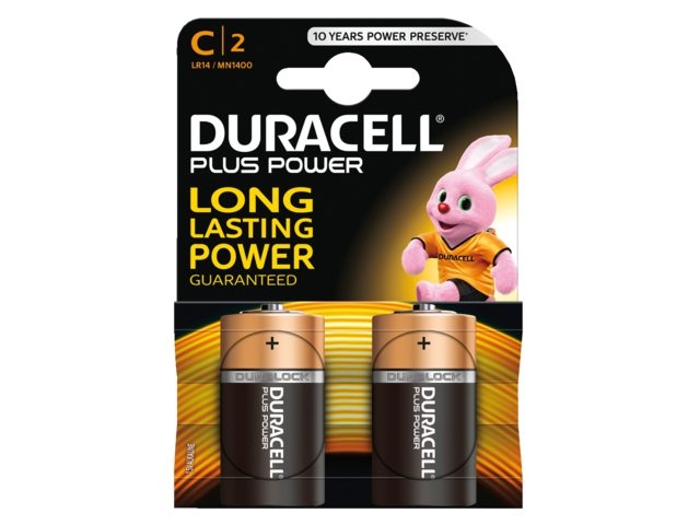 Duracell Alka plus 100%  C X2