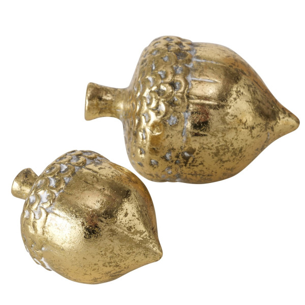 Eikel goud terracotta set a 2 stuks