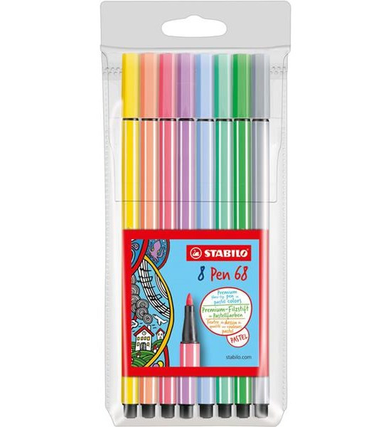 Stabilo pen 68 pastel etui a 8 st