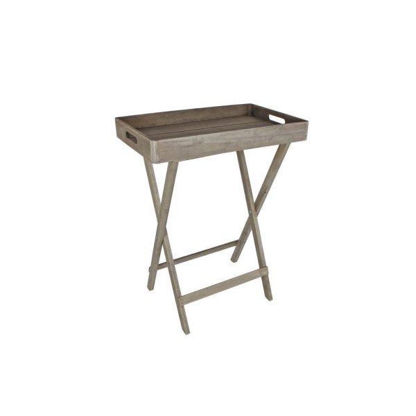 Butlertray Kai grijs hout 48x30x62cm