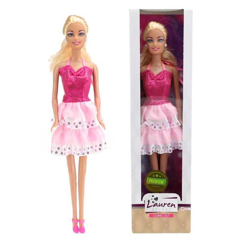 Toi Toys Tienerpop Lauren In Roze Halterjurk 29cm