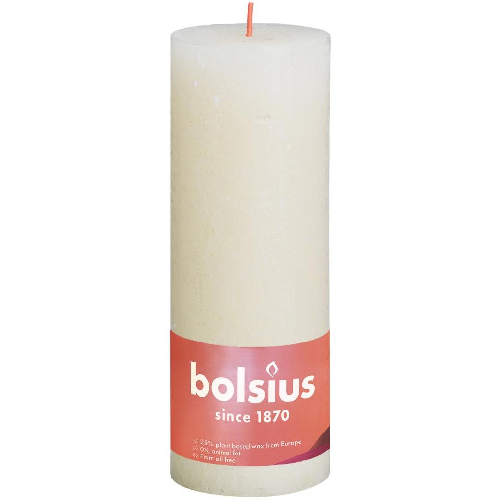 Bolsius Shine Collection Rustiek Stompkaars 190/68 Soft Pearl- Zacht Parel