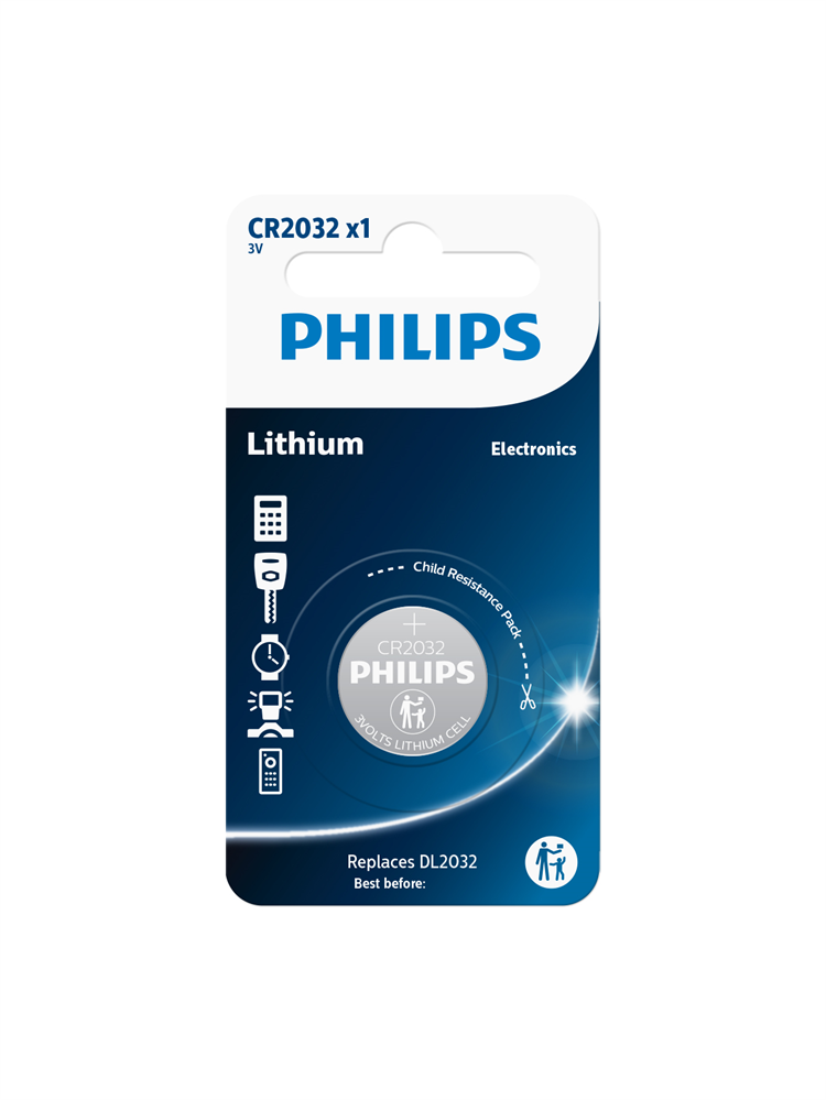 Philips lithium CR2032 3V batterij