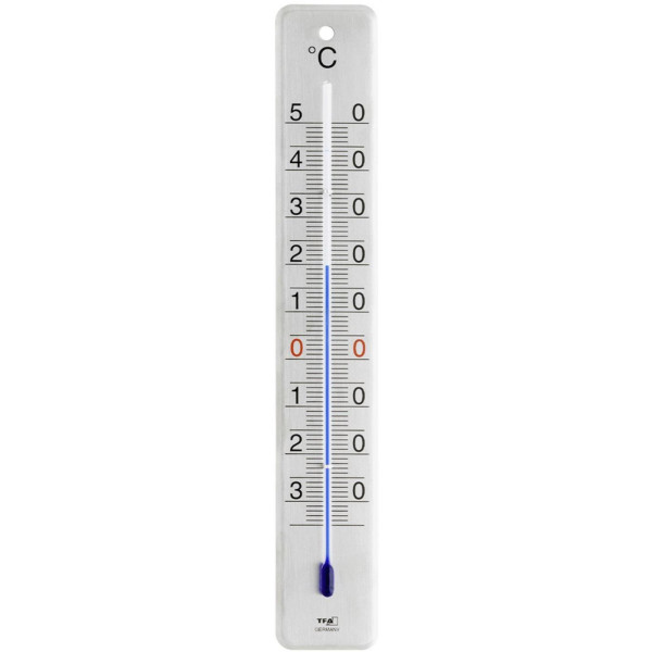 TFA binnen/buiten thermometer RVS 28cm