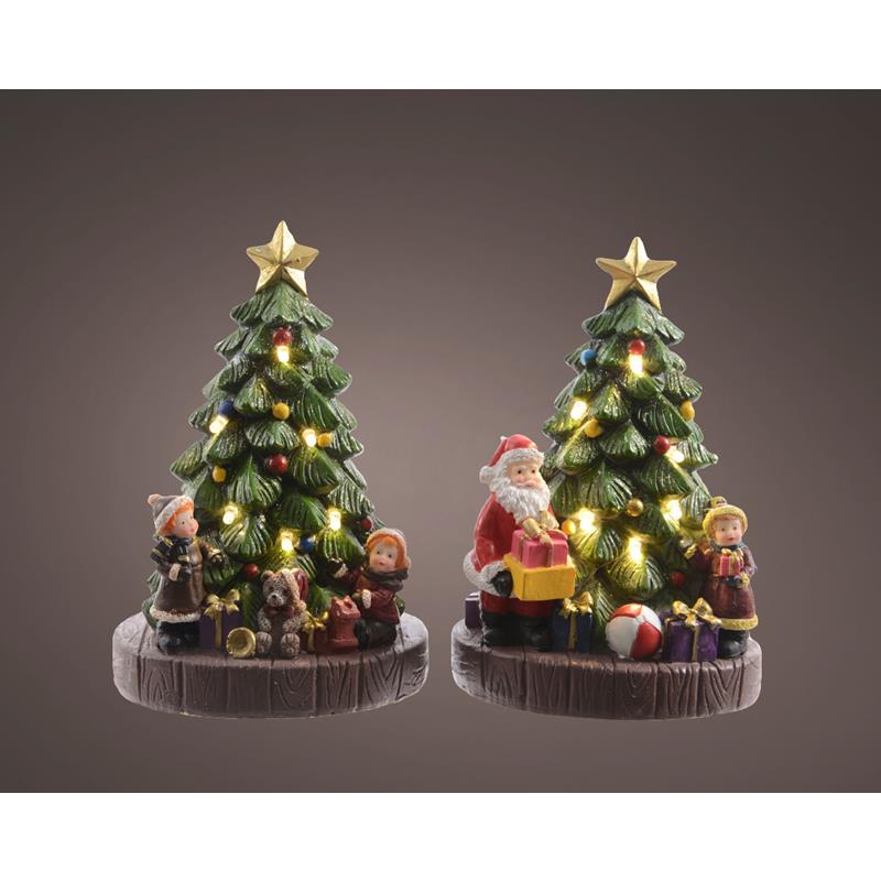 Kerstfiguur Kerstboom LED warm wit 16cm