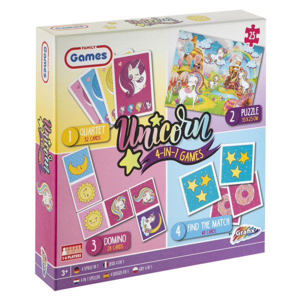 Grafix 4-in-1 spel Unicorn