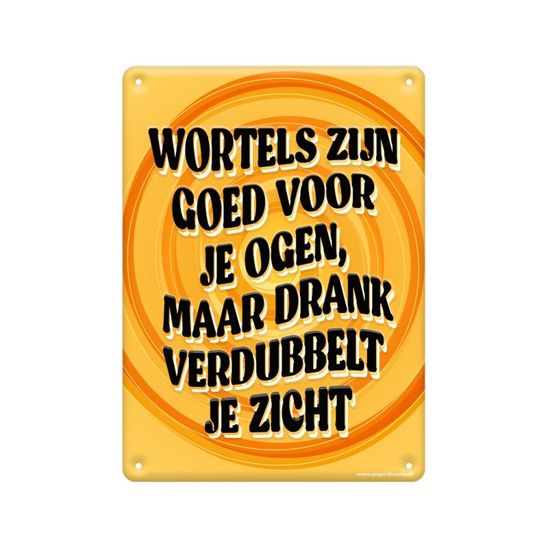 Paperdreams Tekstbord Metaal 22x16,5cm - Wortels Zijn Goed