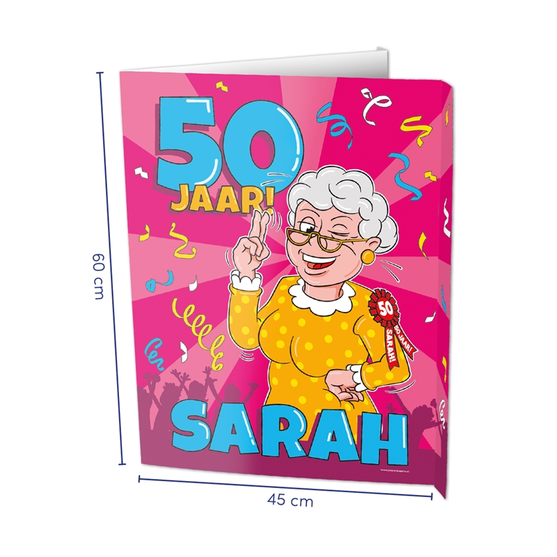 Window signs 50 jaar sarah