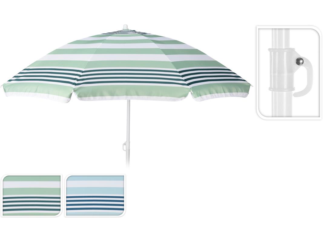 Strandparasol ?180cm Streep Met Knik