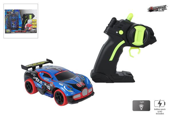 RC raceauto met licht 13cm blauw