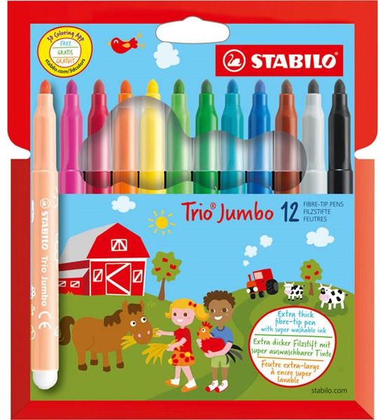 Stabilo Trio Jumbo Etui A 12 St