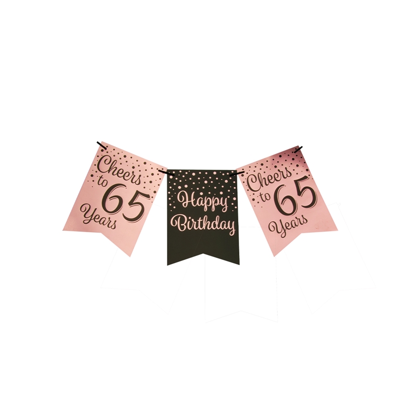 Paperdreams Party Flag Banner Roze/zwart - 65