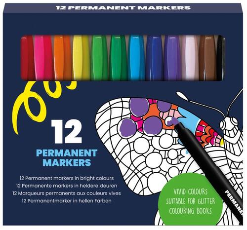 Permanent Markers - Set Van 12 Stuks ( Per Pakje)