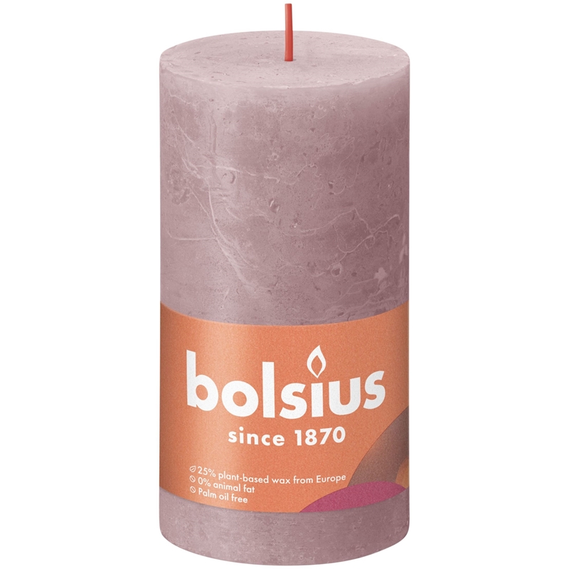 Bolsius Shine Collection Rustiek Stompkaars 130/68 Ash Rose- Asroze