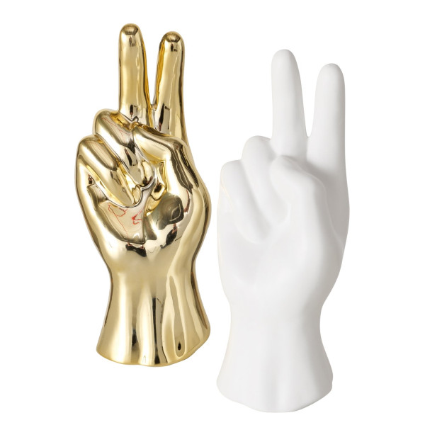 Beeld hand H19cm goud of wit