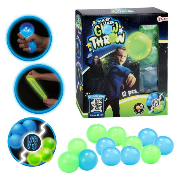 Toi Toys 12 Glow in the dark ballen