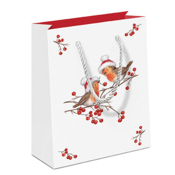 Ambiente Geschenktas Christmas robins