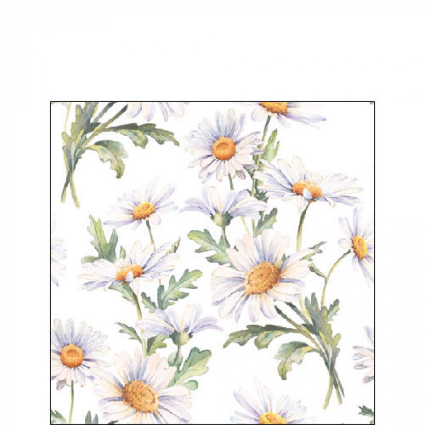 Ambiente Servetten Beautiful Daisies White 25cm FSC Mix