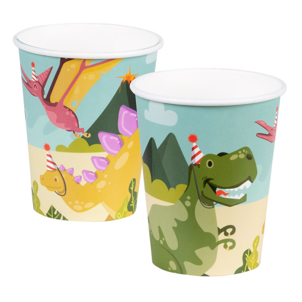 Papieren bekers Dino party set a 10 21cl