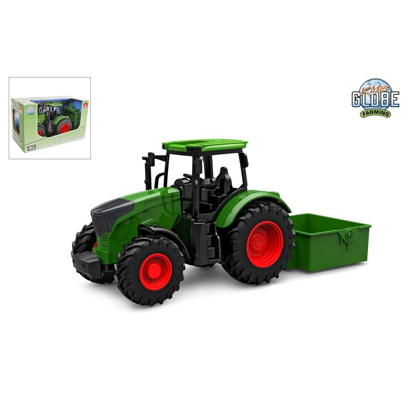 Kids Globe Tractor Freewheel Met Kiepbak 27,5cm Groen