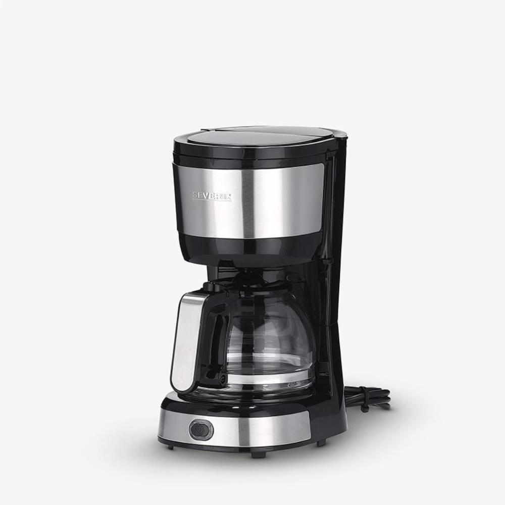 Severin Koffiezetapparaat 4-kops Met Glaskan 750W RVS/zwart