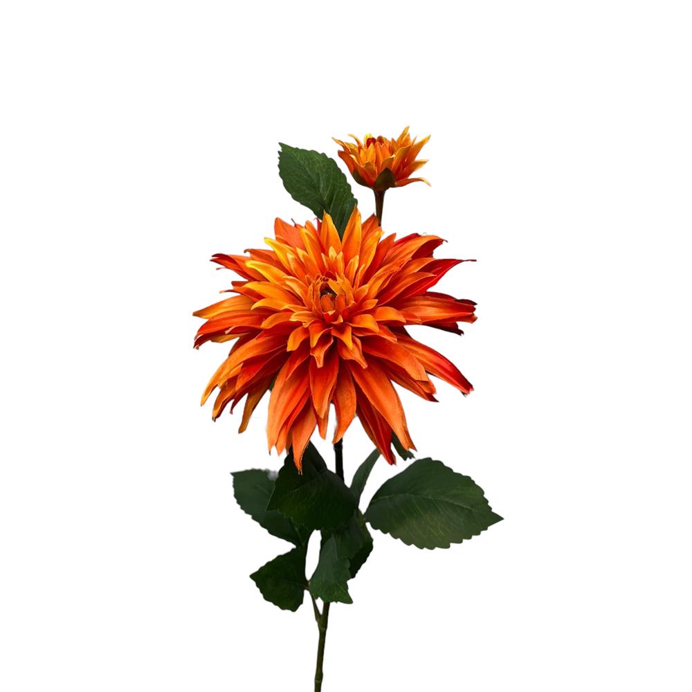 Roberts Collection Kunstbloem Dahlia + Knop Spray 74cm Oranje